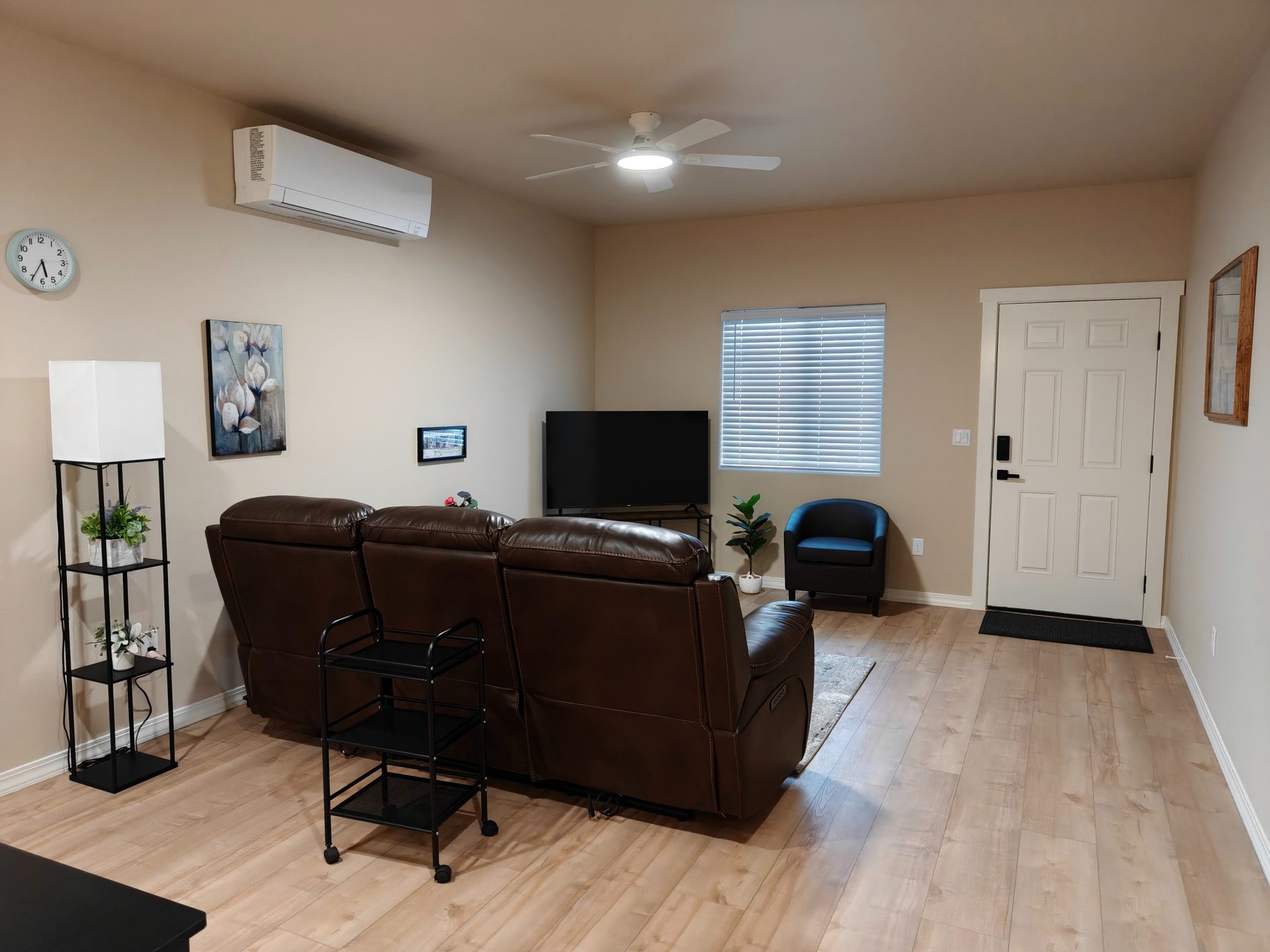 Kitchen island and living space