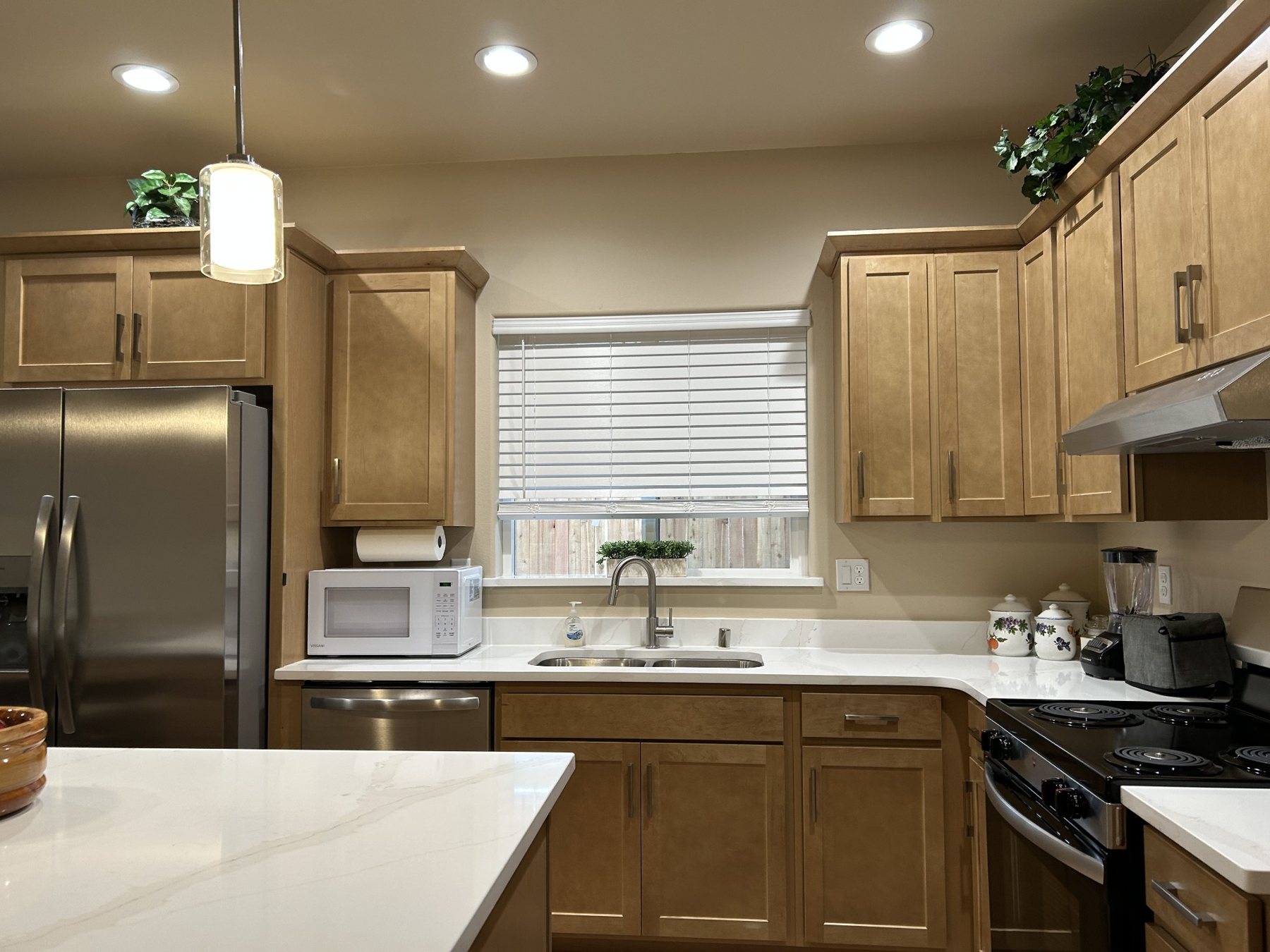 Kitchen appliances and sink